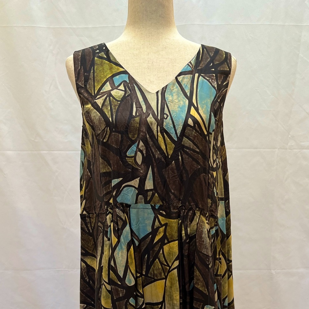 90’s Marni graphic silk stained glass dress